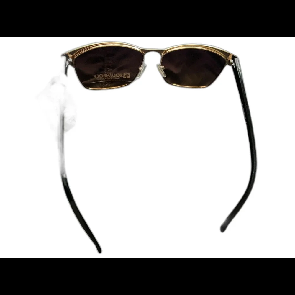 Southpole Women’s Sunglasses Black Gold Square Frame Studded UV Protection NWT